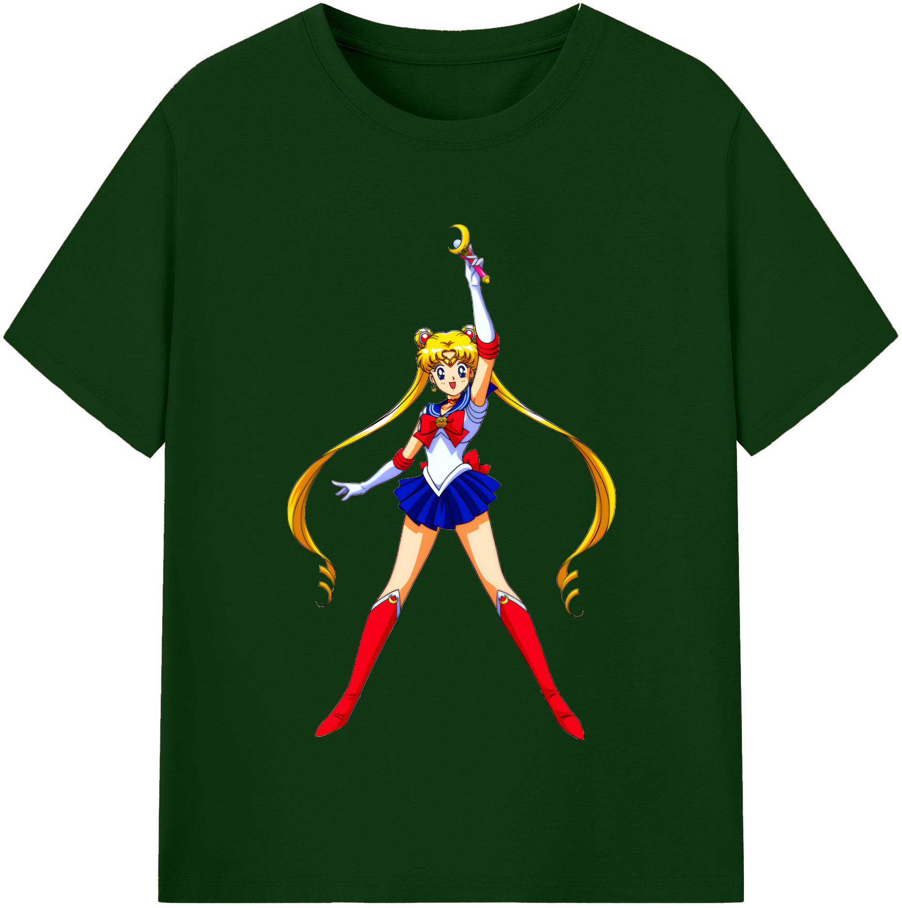 （画像用） 美少女戦士セーラームーン 月野 うさぎ つきの うさぎ Sailor Moon Tsukino Usagi 綿100％半袖Tシャツ（フロントプリント）